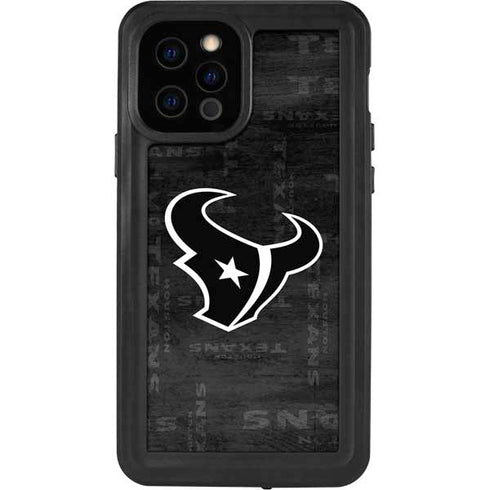 NFL Houston Texans Black & White iPhone 12 Pro Waterproof Case