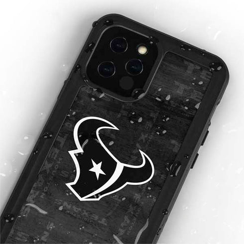 NFL Houston Texans Black & White iPhone 12 Pro Waterproof Case