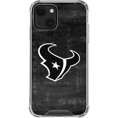 NFL Houston Texans Black & White iPhone 13 Mini Clear Case