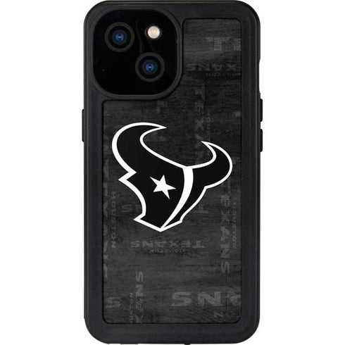 NFL Houston Texans Black & White iPhone 13 Mini Waterproof Case