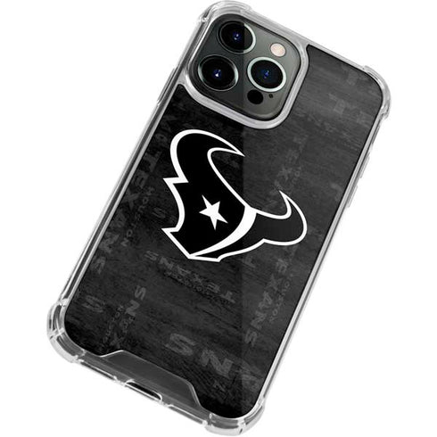 NFL Houston Texans Black & White iPhone 13 Pro Clear Case