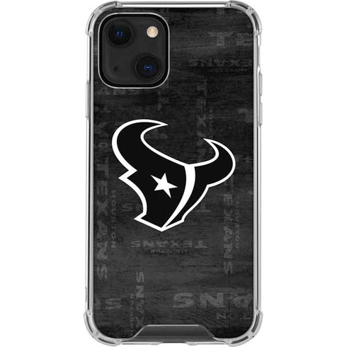 NFL Houston Texans Black & White iPhone 14 Clear Case
