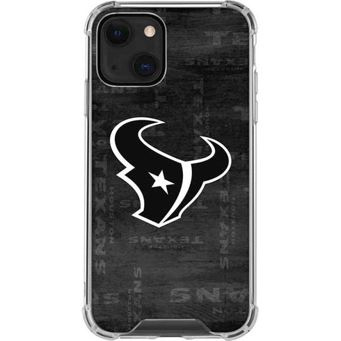 NFL Houston Texans Black & White iPhone 14 Plus Clear Case