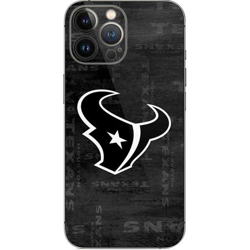 NFL Houston Texans Black & White iPhone 14 Pro Max Skin