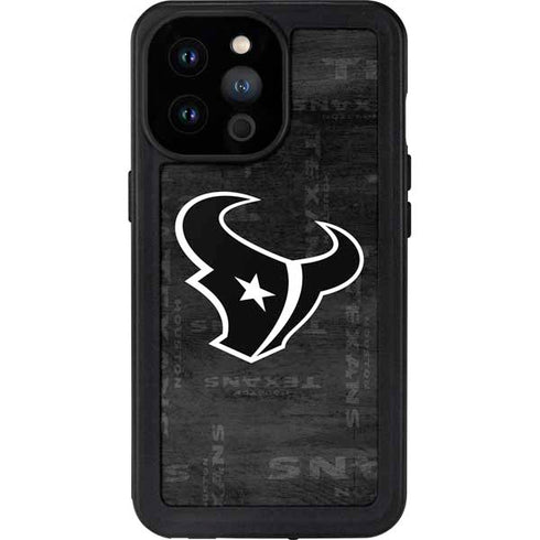 NFL Houston Texans Black & White iPhone 14 Pro Max Waterproof Case