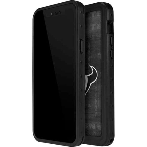 NFL Houston Texans Black & White iPhone 14 Pro Max Waterproof Case