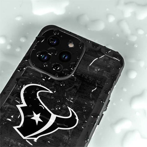 NFL Houston Texans Black & White iPhone 14 Pro Max Waterproof Case