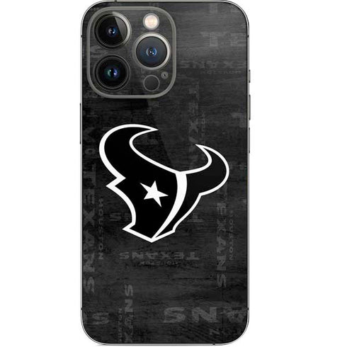 NFL Houston Texans Black & White iPhone 14 Pro Skin