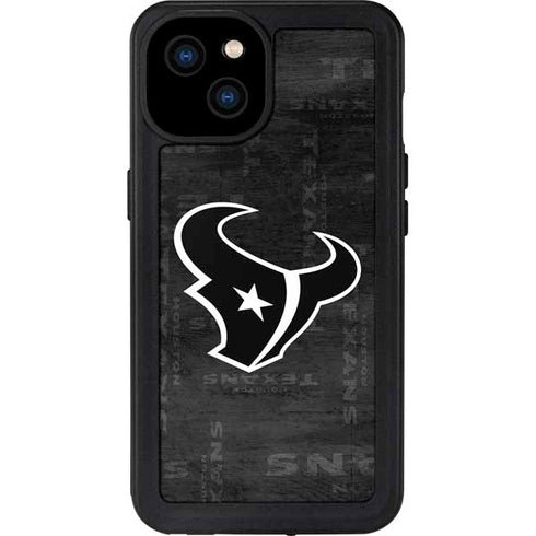NFL Houston Texans Black & White iPhone 15 Plus Waterproof Case