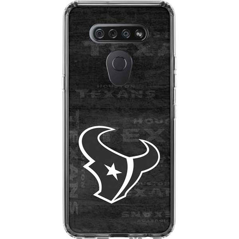 NFL Houston Texans Black & White LG K51/Q51 Clear Case