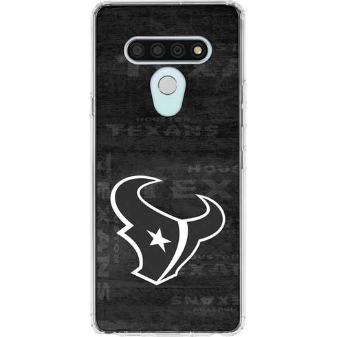 NFL Houston Texans Black & White LG Stylo 6 Clear Case