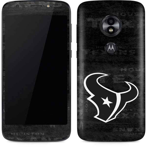 NFL Houston Texans Black & White Moto E5 Play Skin