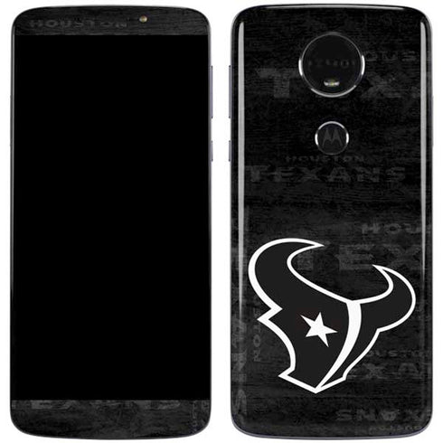 NFL Houston Texans Black & White Moto E5 Plus Skin