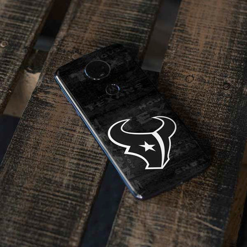 NFL Houston Texans Black & White Moto E5 Plus Skin