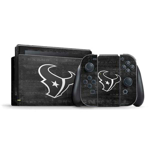NFL Houston Texans Black & White Nintendo Switch Bundle Skin