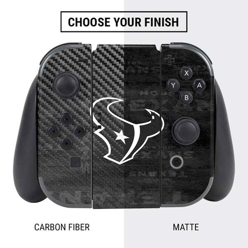 NFL Houston Texans Black & White Nintendo Switch Bundle Skin