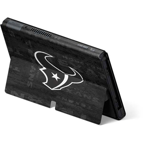 NFL Houston Texans Black & White Nintendo Switch OLED (2021) Skin