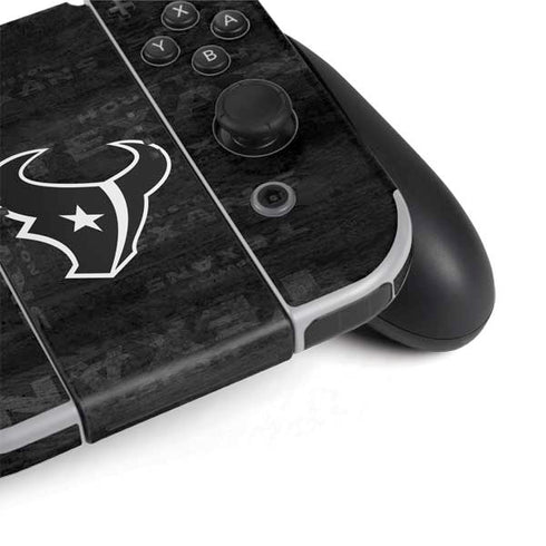 NFL Houston Texans Black & White Nintendo Switch OLED (2021) Skin
