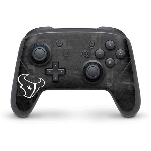 NFL Houston Texans Black & White Nintendo Switch Pro Controller Skin