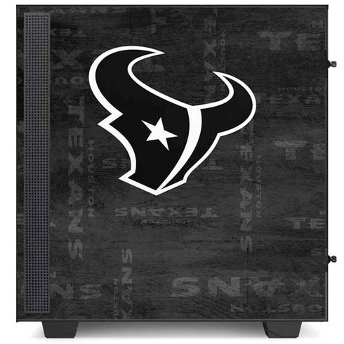 NFL Houston Texans Black & White NZXT H510 Compact ATX Mid-Tower Case Skin