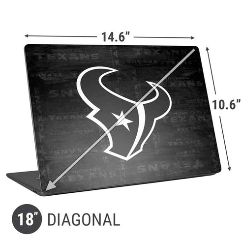 NFL Houston Texans Black & White Universal Laptop 18in (14.6 x 10.6in) Skin