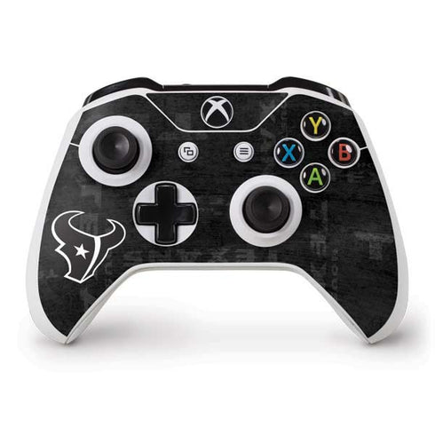 NFL Houston Texans Black & White Xbox One S Controller Skin