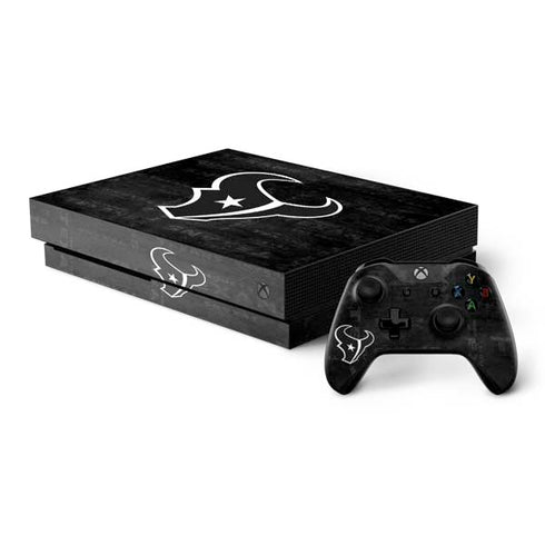 NFL Houston Texans Black & White Xbox One X Bundle Skin