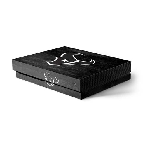 NFL Houston Texans Black & White Xbox One X Console Skin
