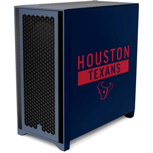 NFL Houston Texans Blue Performance Series Corsair 4000D Tempered Glass Mid-Tower ATX Case Skin