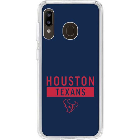 NFL Houston Texans Blue Performance Series Galaxy A20 Clear Case