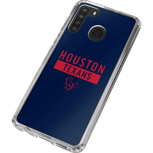 NFL Houston Texans Blue Performance Series Galaxy A21 Clear Case
