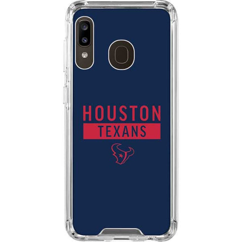 NFL Houston Texans Blue Performance Series Galaxy A30 Clear Case