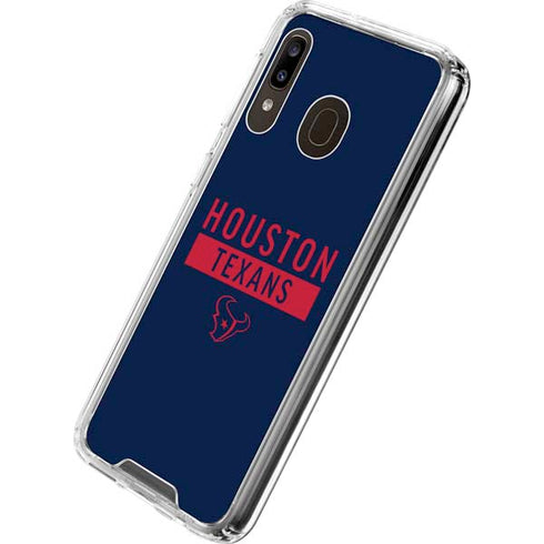 NFL Houston Texans Blue Performance Series Galaxy A30 Clear Case