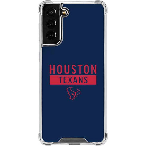 NFL Houston Texans Blue Performance Series Galaxy S21 FE Clear Case