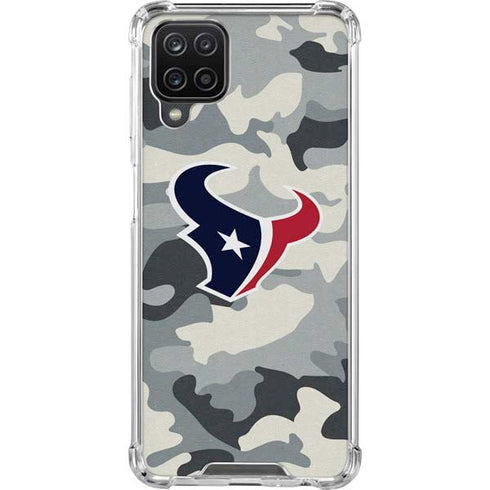 NFL Houston Texans Camo Galaxy A12 Clear Case