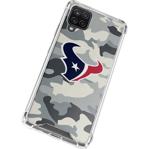 NFL Houston Texans Camo Galaxy A12 Clear Case