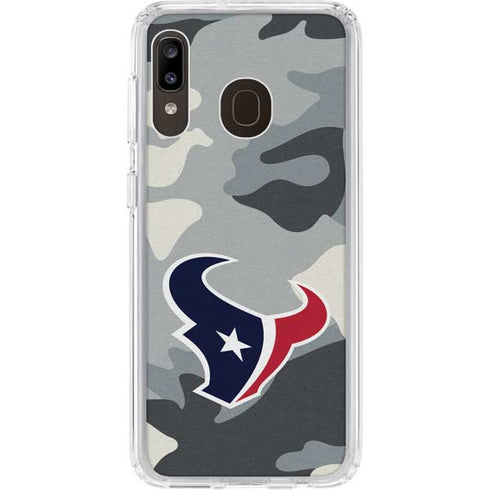 NFL Houston Texans Camo Galaxy A20 Clear Case