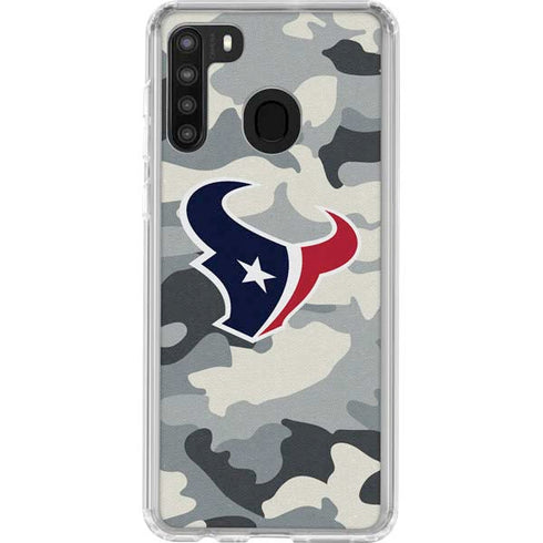 NFL Houston Texans Camo Galaxy A21 Clear Case