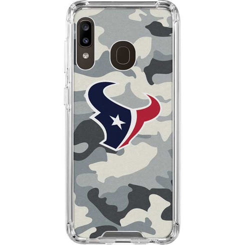 NFL Houston Texans Camo Galaxy A30 Clear Case