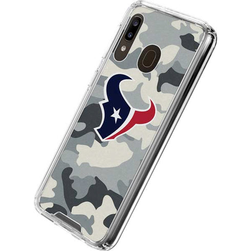 NFL Houston Texans Camo Galaxy A30 Clear Case