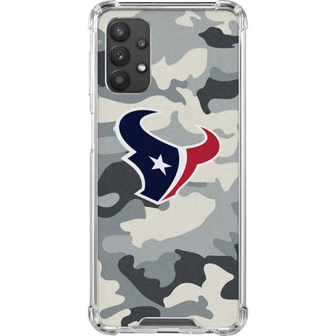 NFL Houston Texans Camo Galaxy A32 5G Clear Case