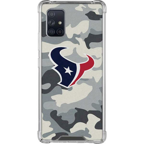 NFL Houston Texans Camo Galaxy A71 5G Clear Case