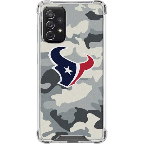 NFL Houston Texans Camo Galaxy A72 5G Clear Case