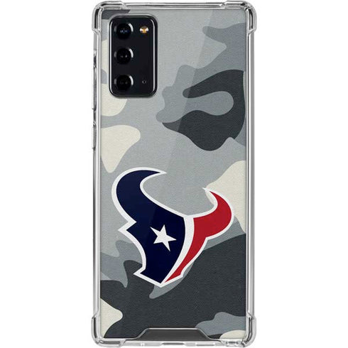 NFL Houston Texans Camo Galaxy Note20 5G Clear Case