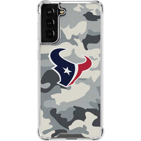NFL Houston Texans Camo Galaxy S21 FE Clear Case