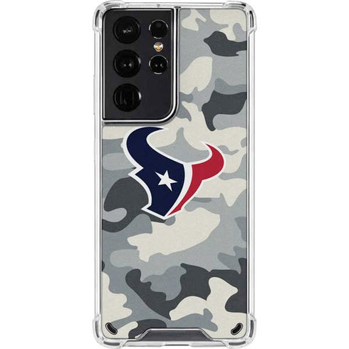 NFL Houston Texans Camo Galaxy S21 Ultra 5G Clear Case