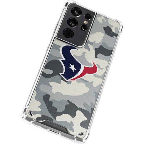 NFL Houston Texans Camo Galaxy S21 Ultra 5G Clear Case