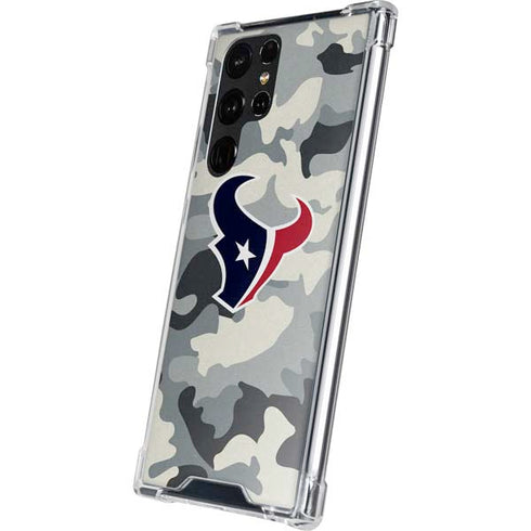 NFL Houston Texans Camo Galaxy S22 Ultra Clear Case