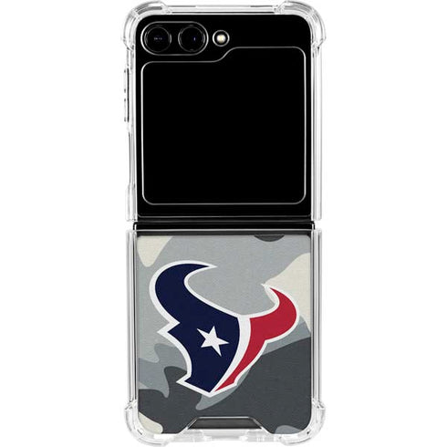 NFL Houston Texans Camo Galaxy Z Flip5 5G Clear Case