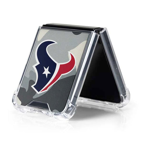 NFL Houston Texans Camo Galaxy Z Flip5 5G Clear Case